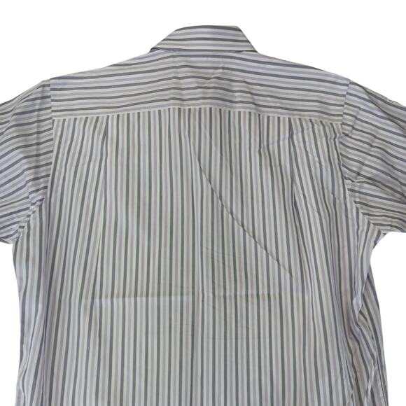 Maus & Hoffman Short Sleeve Button-down Shirt Purple Stripe Cotton USA Men Large - Picture 5 of 8